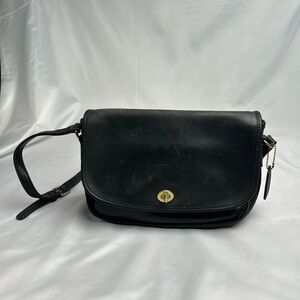 Vintage Coach Black Leather City Crossbody, Shoulder Bag 9790